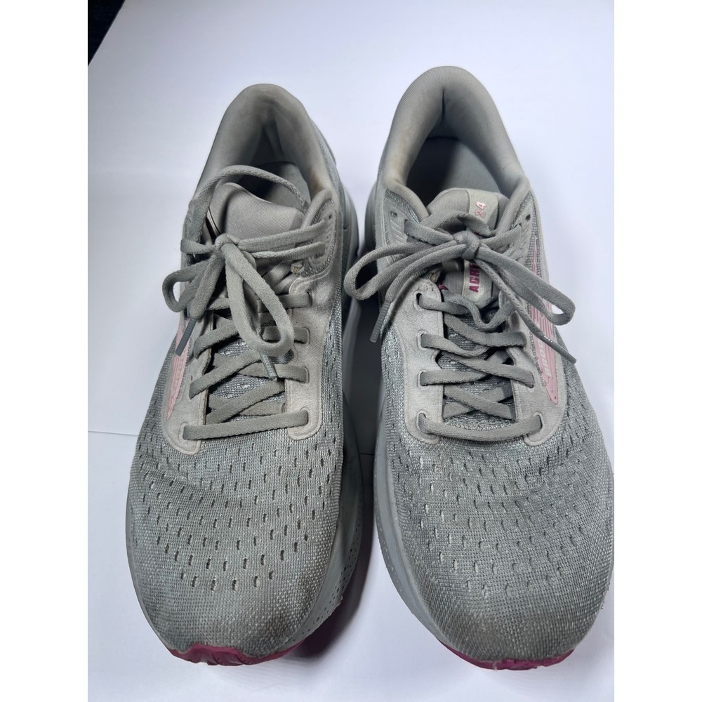 Brooks Adrenaline GTS 24 Running‎ Shoes Womens Grey Pink Stability Sneakers